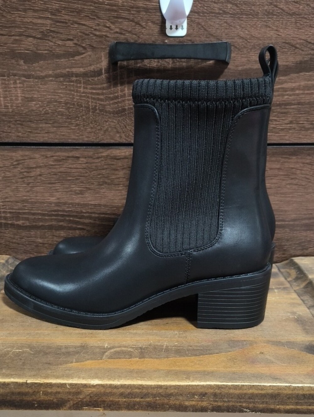Sonoma Black Knit-Cuff Ankle Boots - Picture 2 of 4